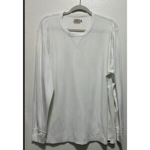 Faherty Long Sleeve Sunwashed Slub Crew In White Mens Size XL